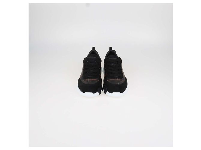 Hermès Baskets Bouncing Hermes en cuir et daim noir surpiqué