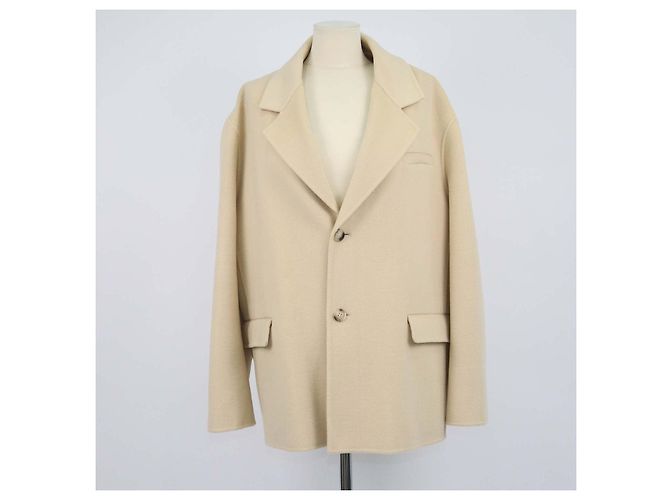 Blazer oversized boxy Nanushka Sea Cream em lã e seda Cru