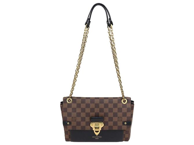 Bolsa Louis Vuitton Vavin PM em lona Damier Ebene preta Dourado