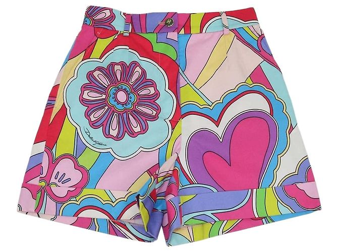 Dolce & Gabbana Multicolor Cotton Printed Short Multiple colors