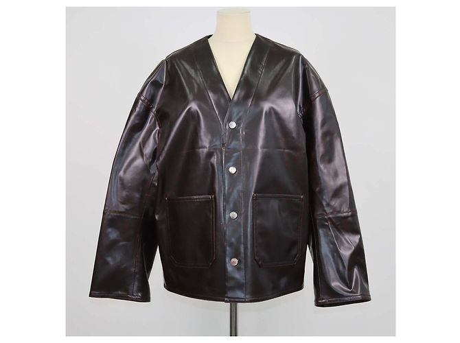 Giacca Edee in ecopelle marrone Nanushka