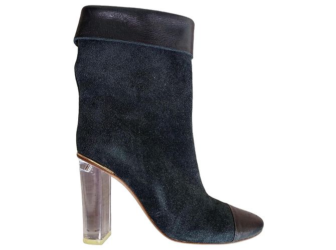 Bottines en cuir Chloé avec talon transparent Multicolore