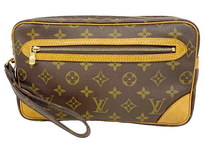 Borsa a Pochette Louis Vuitton Monogram Marly Dragonne GM Marrone