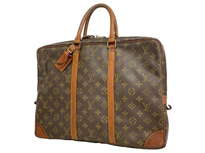 Borsa Louis Vuitton Monogram Portedocuments Voyage Marrone