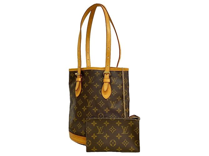Bucket Sac Cabas Seau Petite Monogram Louis Vuitton Marron