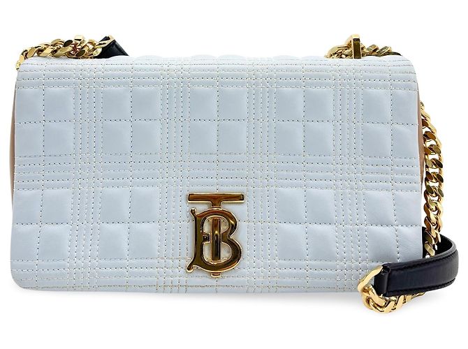 Burberry Lola Camera Quilted Leather Small Bleu