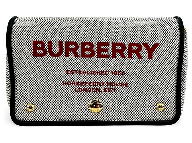 Burberry Note Canvas with Leather Medium Noir