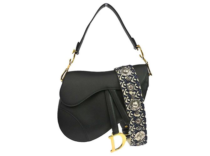 Christian Dior Saddle Leather Medium Nero