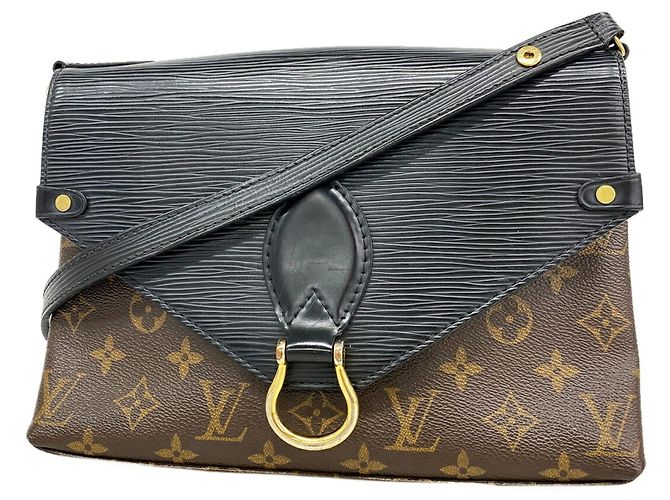 Sac à épaule Louis Vuitton Monogram Epi Saint Michel Marron Noir