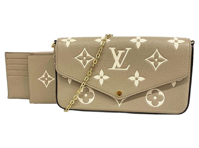 Louis Vuitton Monogram Empreinte Bicolor Pochette Felicie Gris Écru