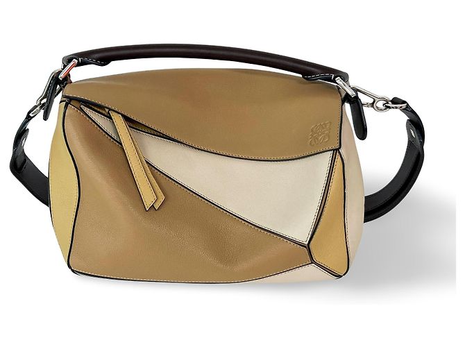 Loewe Puzzle Patchwork Leather Small Marrone