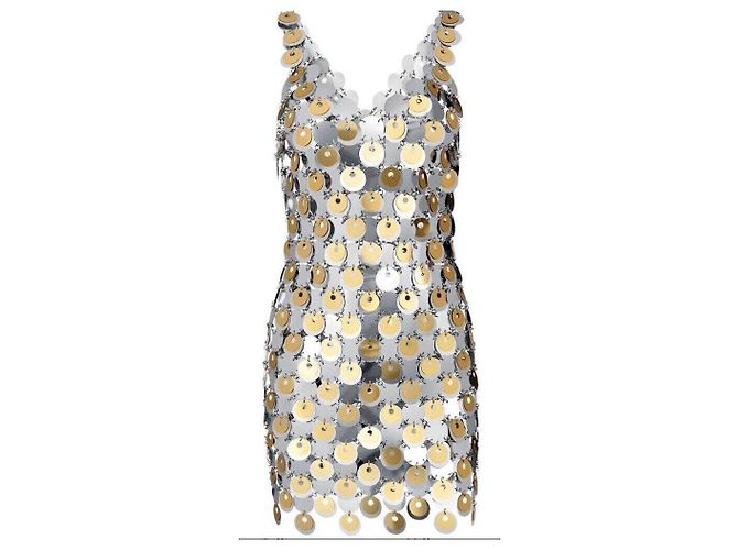 Paco Rabanne x H&M Silber Metallic Kleid Metallisch