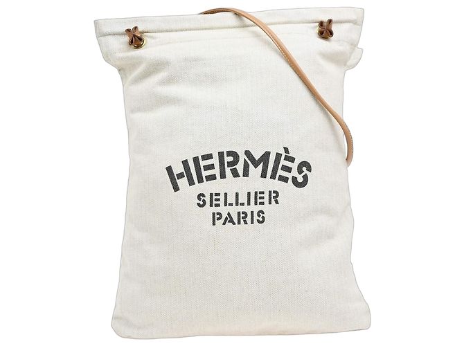 Hermès Hermes Aline Toile GM Bege