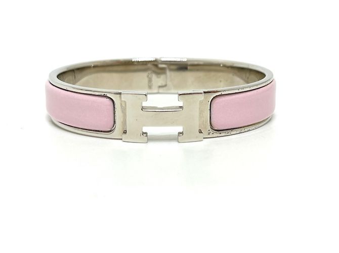 Hermès Bracciale Rigido Hermes Clic Clac PM Argento Rosa