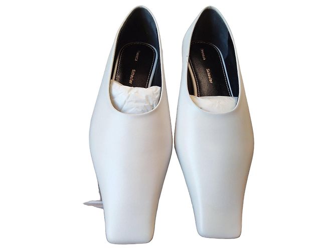 Bailarinas Proenza Schouler de cuero blanco