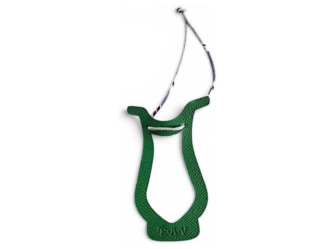 Hermès Petit h Charm Arpa in pelle verde