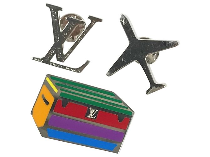 Louis Vuitton 2018 Time Capsule Exhibition Brosche Silber Mehrfarben