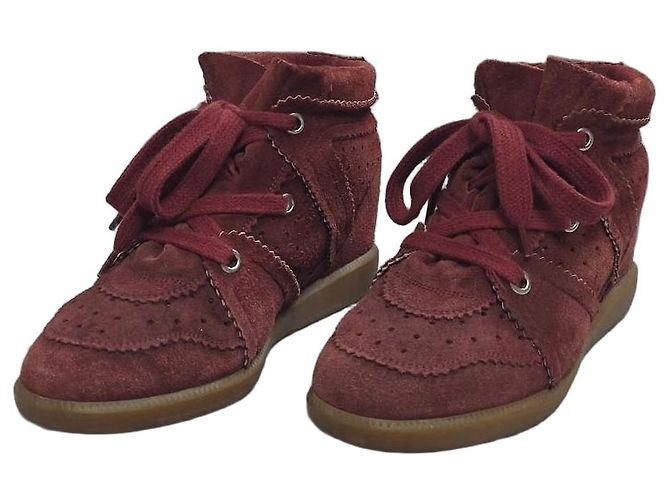 Isabel Marant Bobby Baskets Montantes Daim Bordeaux