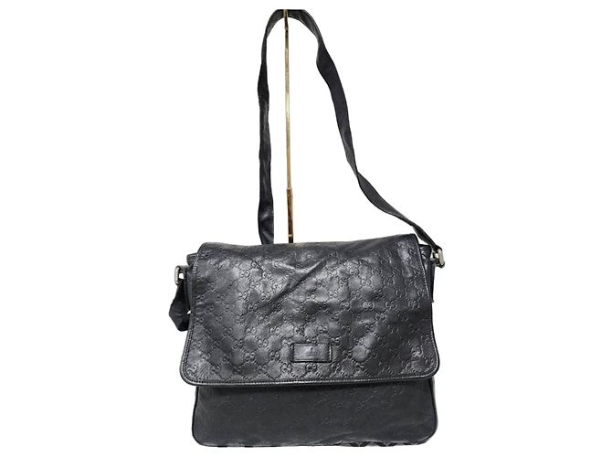 GUCCI Bolsa Messenger Guccissima Medium Preta Preto