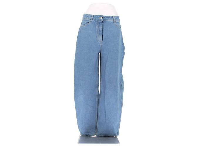 Autre Marque Jeans azul com bolsa efeito croco