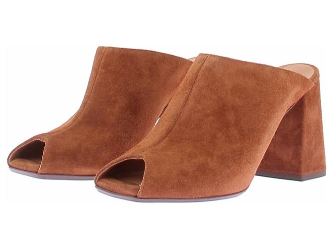 SéZane Bruna High Mules Leder Camel Kamel