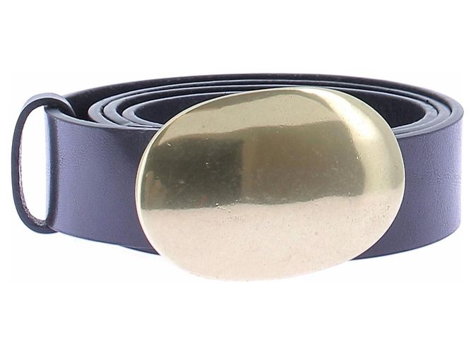 Autre Marque Cinto preto com detalhe dourado