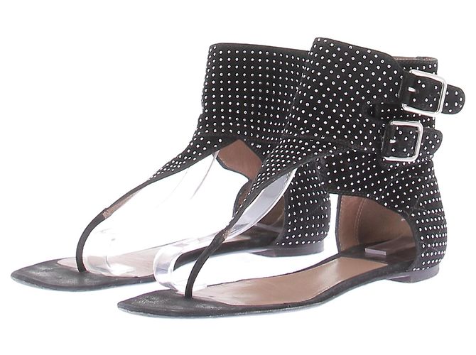 Laurence Dacade Sandali neri con strass Nero
