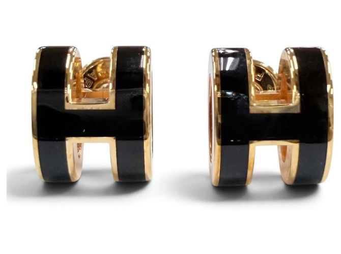 Hermès Brincos HERMES Pop H Mini Preto Dourado