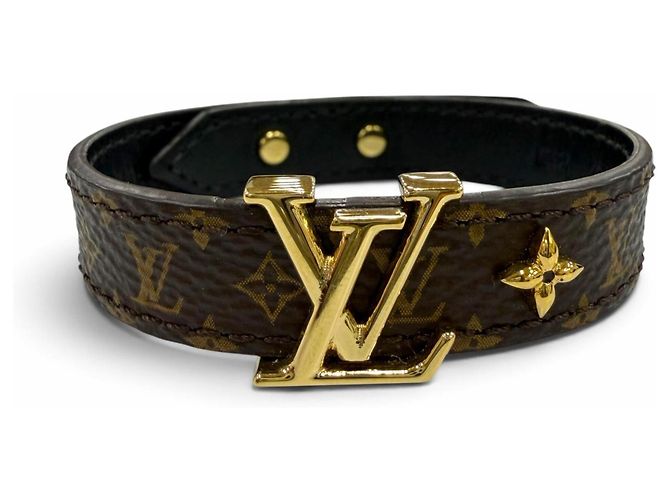 Pulseira de Berloques em Couro Monogram Louis Vuitton Marrom