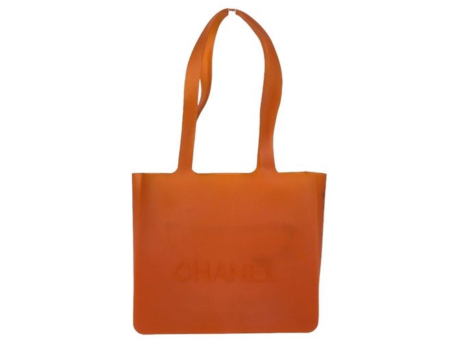 Chanel Orange Rubber Beach Bag