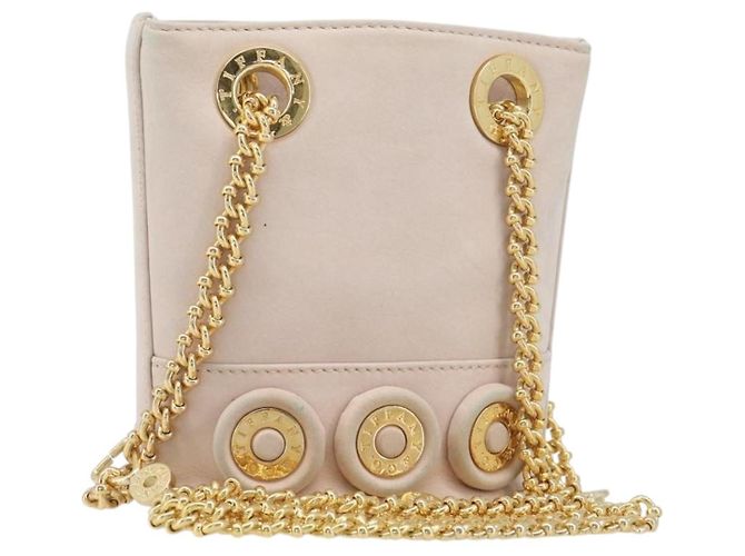 Tiffany & Co TIFFANY&Co. Sac à épaule à chaîne Cuir Beige Ton Or