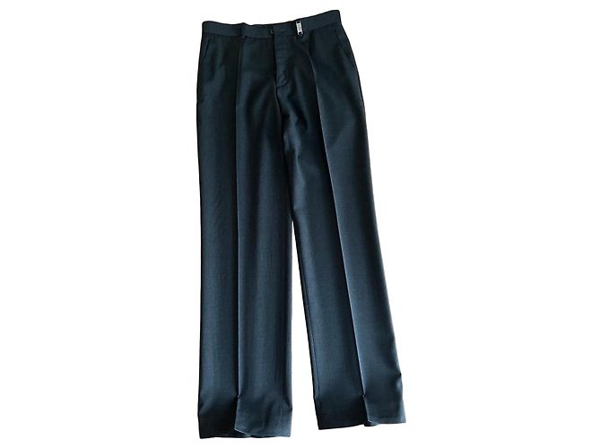 Versace Men's Wool Trousers Dark grey