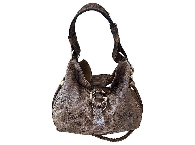 Gucci Brown Python Leather Handbag