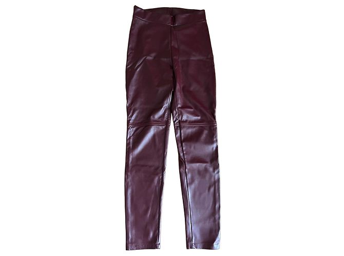 Wolford Kunstlederhose - Bordeauxrot