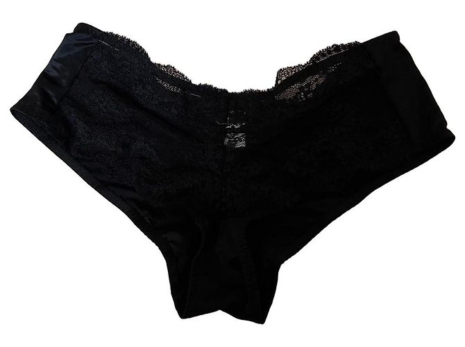 Wolford Calções de dormir em renda e seda pretos