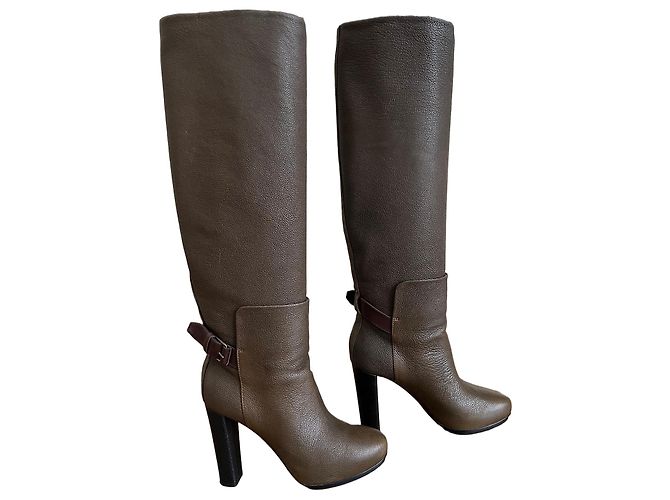 Balenciaga Lederstiefel Braun