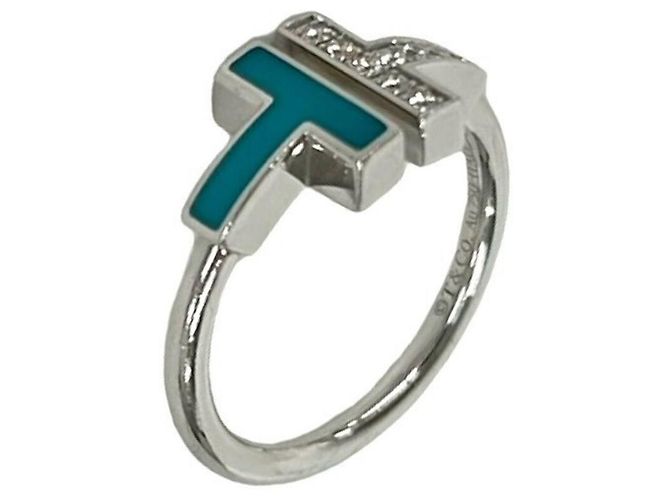 Autre Marque Tiffany & Co. Ring aus 18K Weißgold Blau Golden