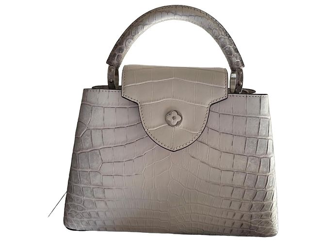 Louis Vuitton Capucines BB en cuir de crocodile blanc