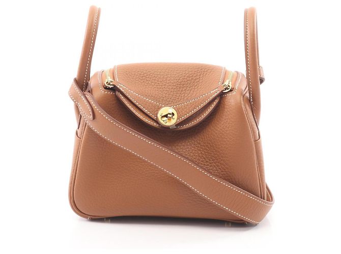 Hermès Bolsa de Ombro Hermes Lindy Mini Marrom
