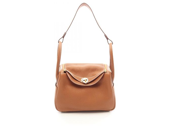 Hermès Bolsa de ombro Hermes Lindy 26 Gold Marrom