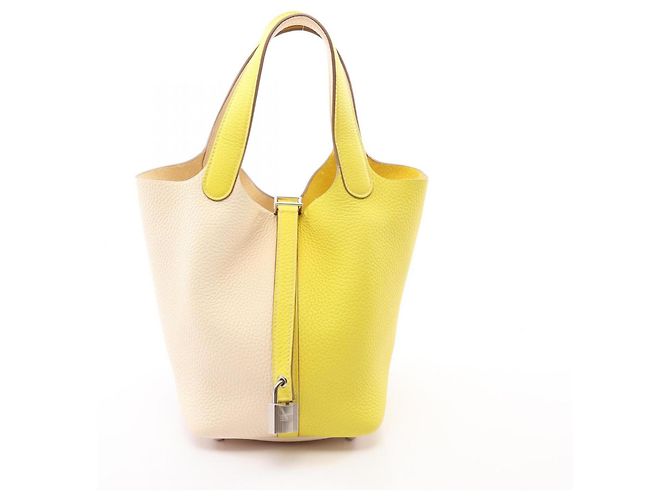 Hermès Bolso Hermes Picotin Lock PM Dorado Crudo Amarillo