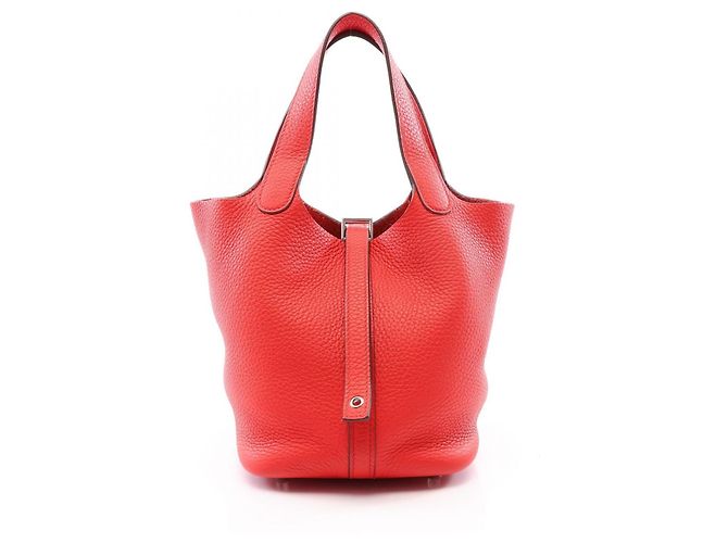 Hermès Borsa Hermes Picotin Lock PM Rouge Cou Rosso