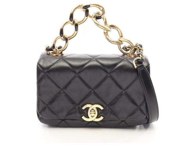 Sac à épaule 2-Way Chanel Mini Matelassé Noir