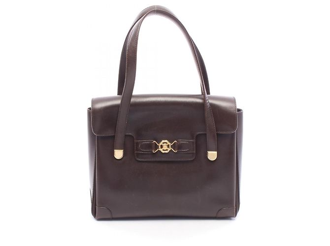 Céline Bolsa de mão Celine em couro castanho Marrom