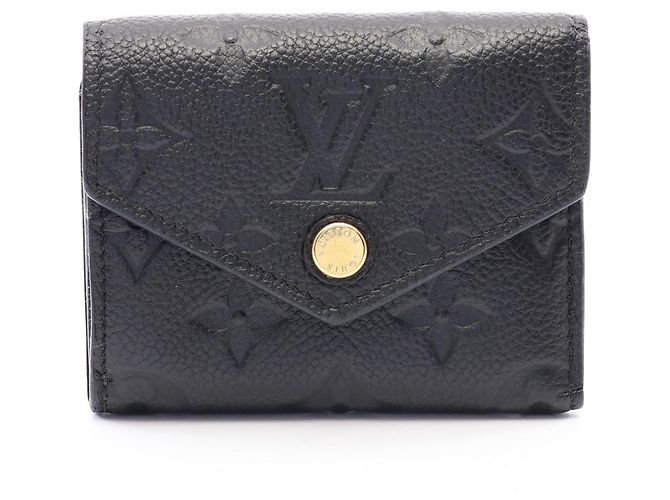 Louis Vuitton Portefeuille Zoe Monogram Empreinte Noir Tri-fold Wallet Black