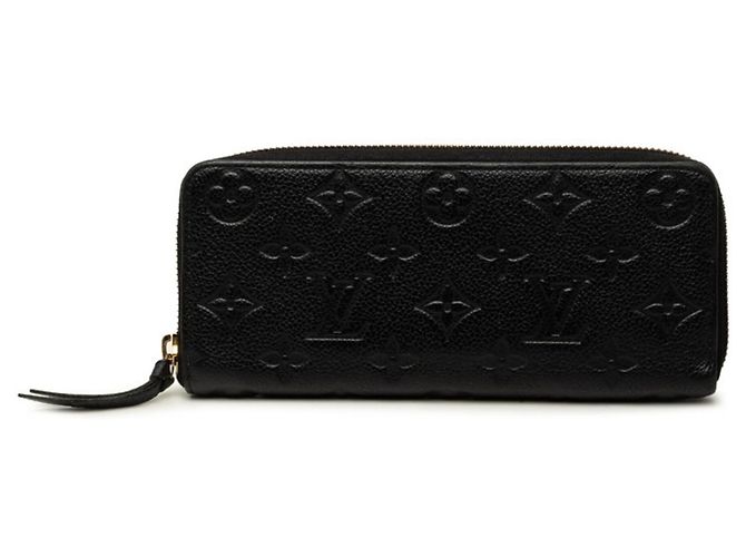 Louis Vuitton Monogram Empreinte Portefeuille Clemence Long Wallet Black