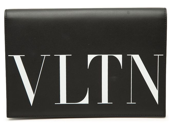 Valentino Clutch aus schwarzem Leder