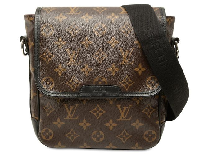 Sac à épaule Louis Vuitton Monogram Macassar Bass PM Marron Noir