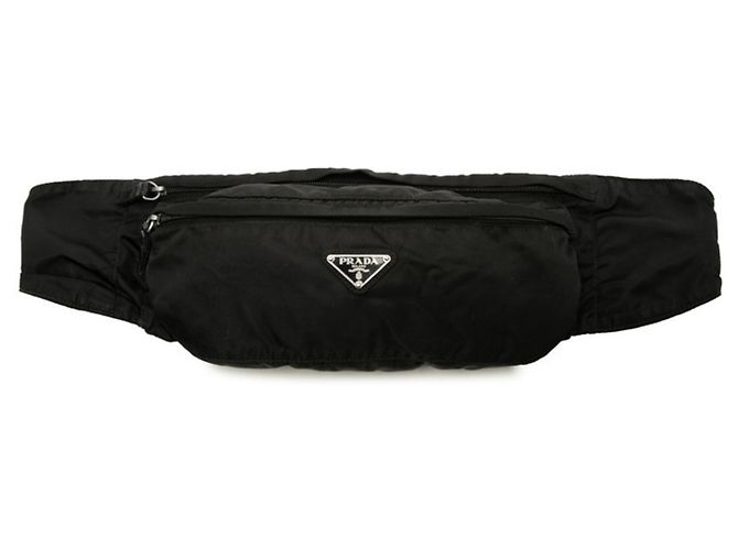 Bolso de cintura/cuerpo Prada Tessuto con placa de logo triangular Negro