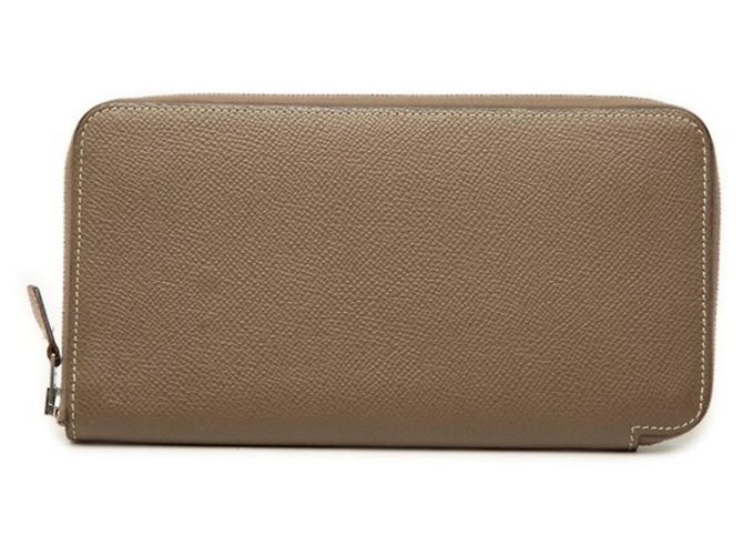 Hermès Hermes Azap Silkui Sangles Round Zip Long Wallet Brown Taupe